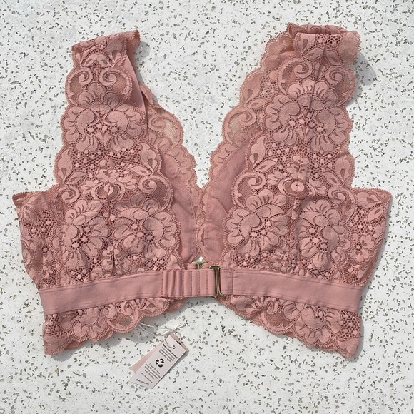 Dusty Pink Lace Free People We Are HAH Got Ur Back Bra in Copper Rose - Picture 11 of 16